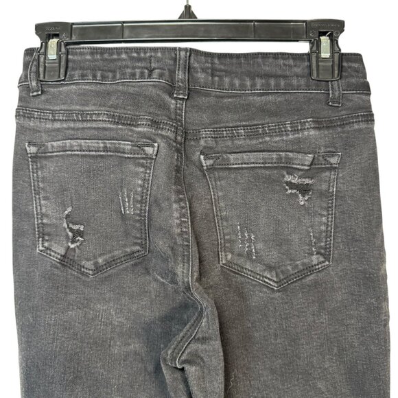 Enjean Black Skinny Jeans Pants Distressed Ripped Goth Punk Oi Emo Grunge Sz 5 - Picture 6 of 6